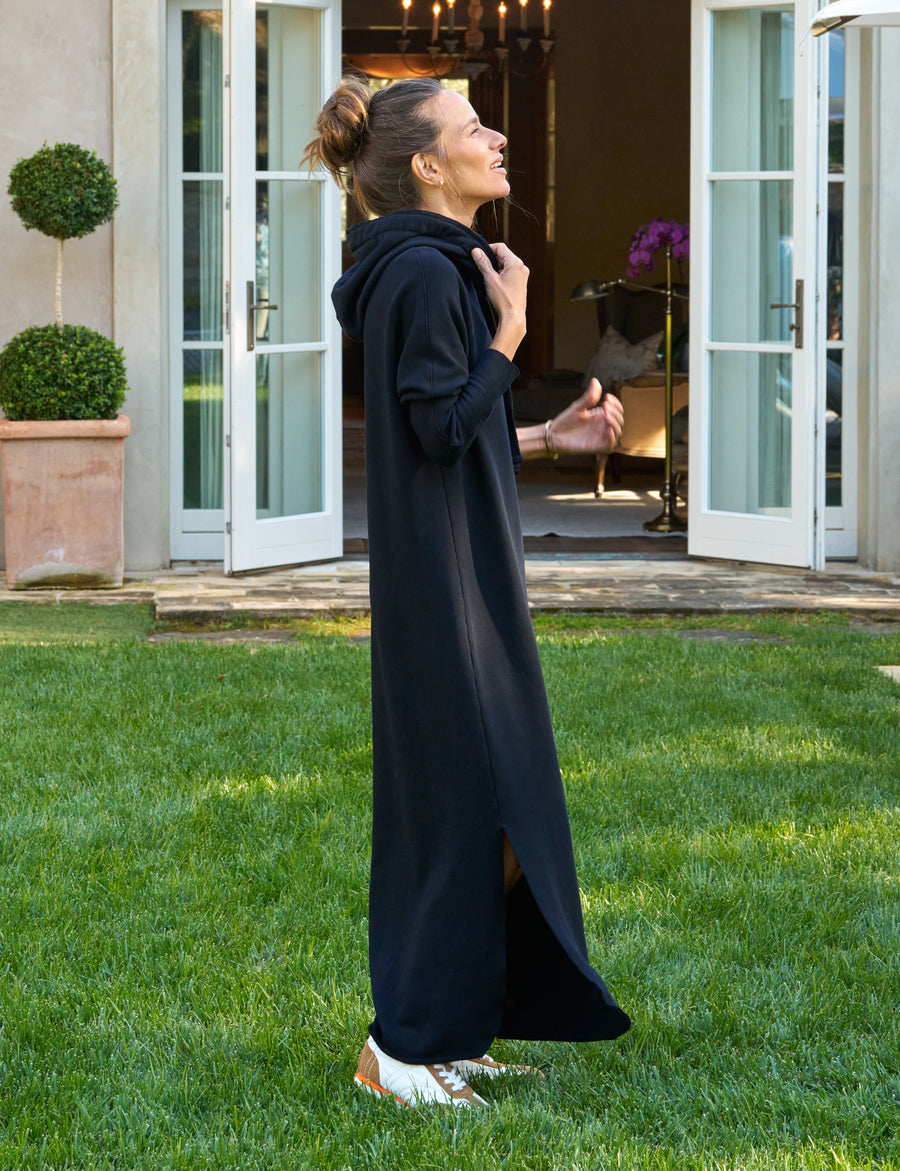 James, Hooded Maxi Dress, Navy | Frank & Eileen