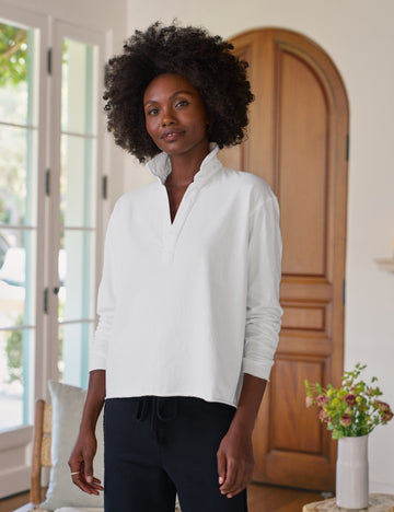 Patrick, Popover Henley, White | Frank & Eileen