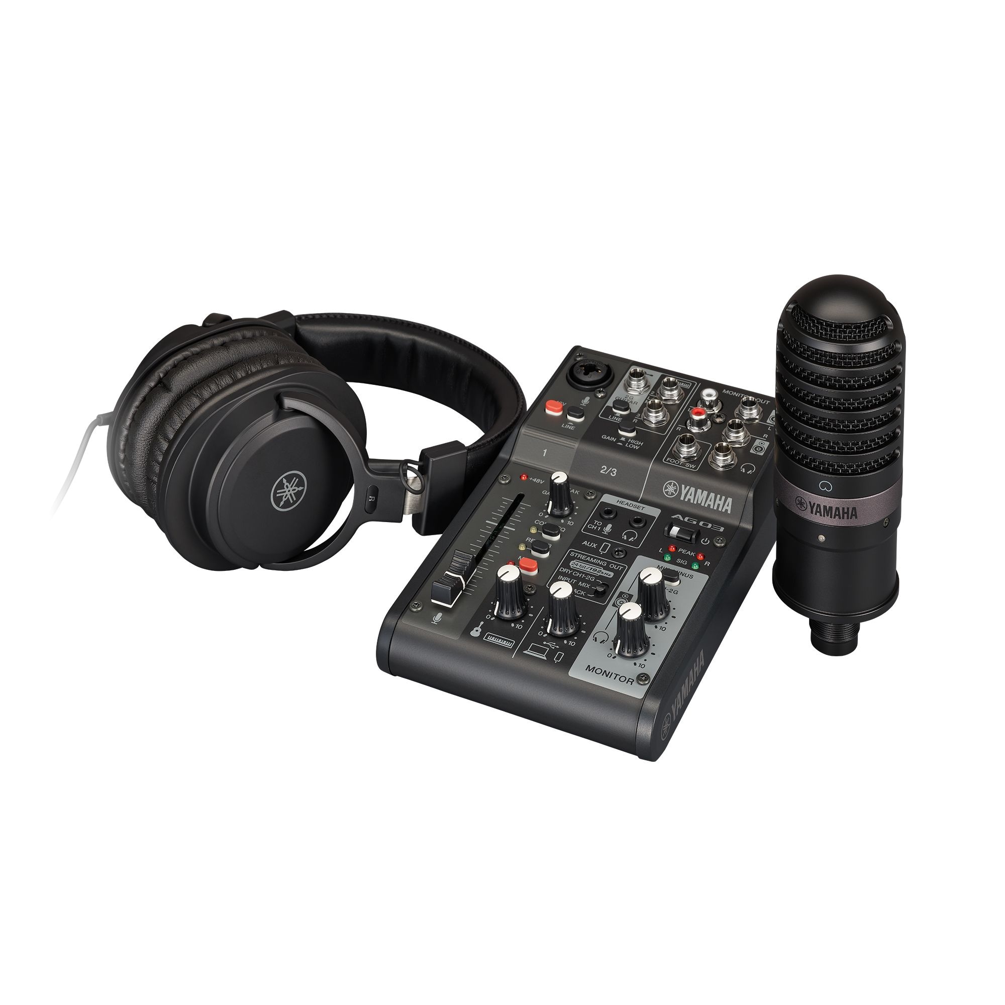 Yamaha AG03 Mk2 Live Stream Pack AG03 Mk2 3-Channel Mixer with YH