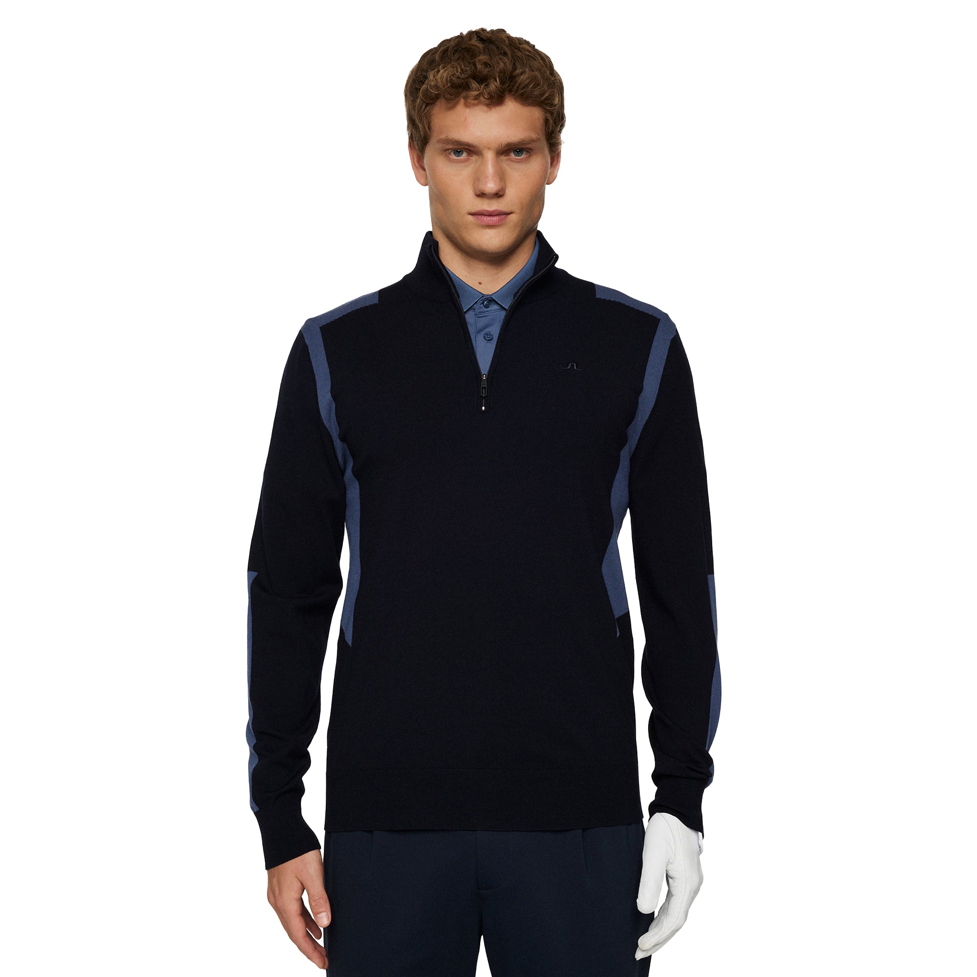J.Lindeberg Golf Kendrick Knitted Zip Neck Sweater FW25 - Black