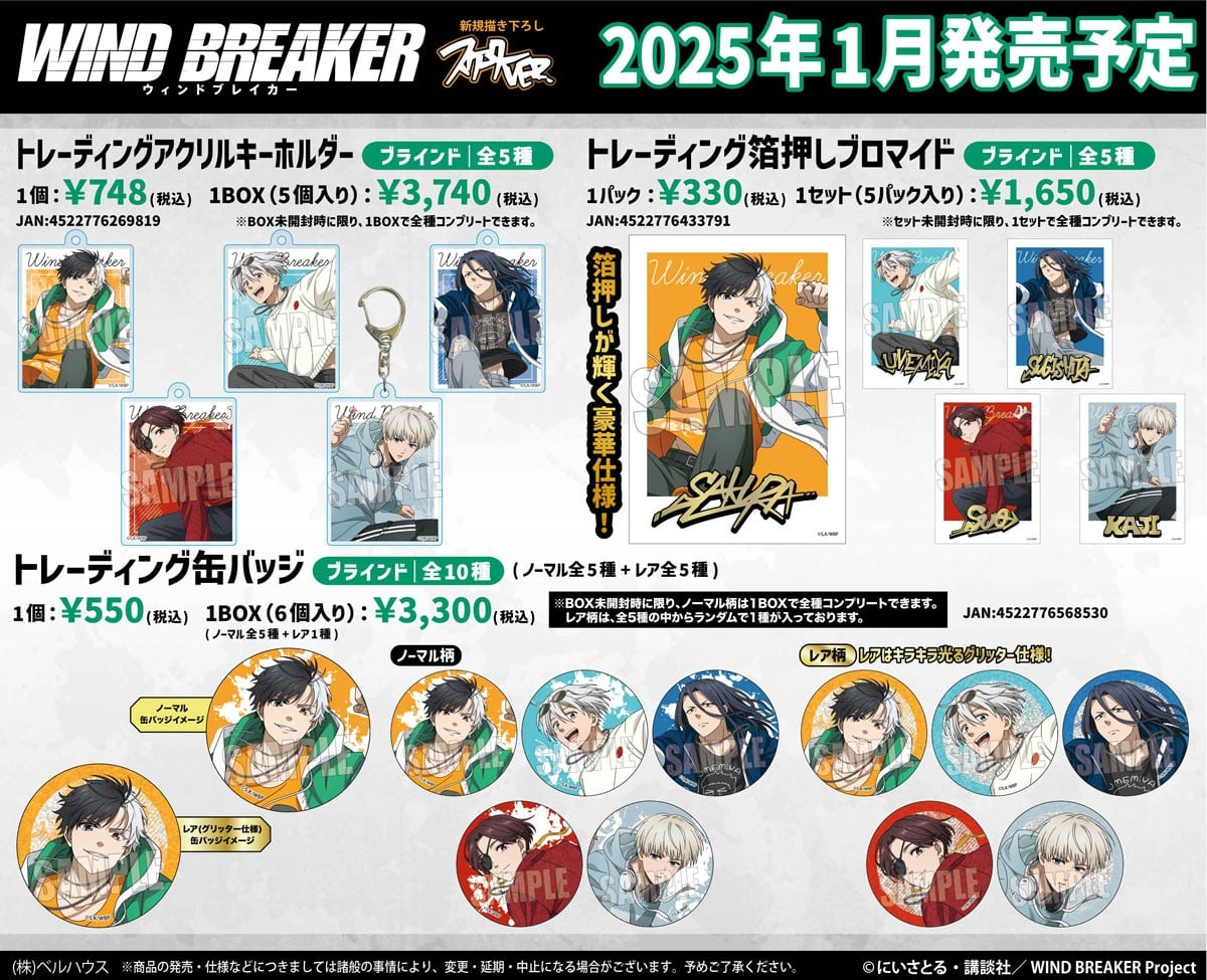 WIND BREAKER ナンジャタウン 缶バッジ 等身 コンプ 5点セット WIND