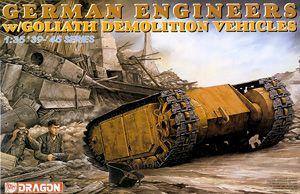 WW.II ドイツ軍 遠隔操作式爆薬運搬車 ゴリアテ w/工兵 (プラモデル