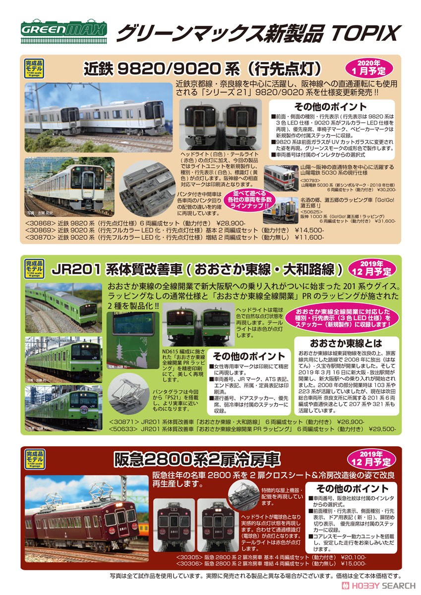 近鉄 9020系 (行先フルカラーLED化・行先点灯仕様) 基本2両編成セット