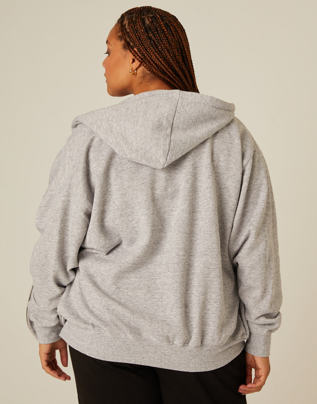 Plus Size Zip Front Hoodie Sweatshirt – 2020AVE