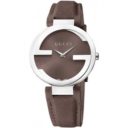 Gucci Interlocking Large Brown Womens Steel Watch YA133319