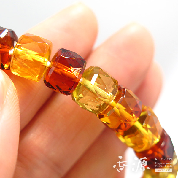 ミックス琥珀 ブレスレット タイヤ型 カット 限定品の通販 - お香専門