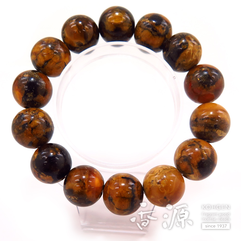 ブレスレット 虎琥珀 15.5mm ストレート 限定品 限定品の通販 - お香