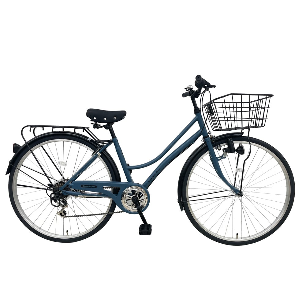 27型シティサイクル 外装6段 ブルーグレー(ブルーグレー): カー