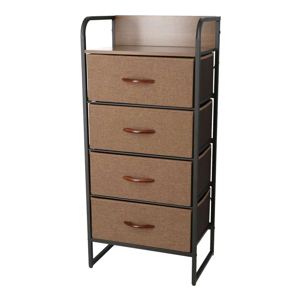 LIFELEX 木棚チェスト4段45 BR／BK 4530－99 ダーク