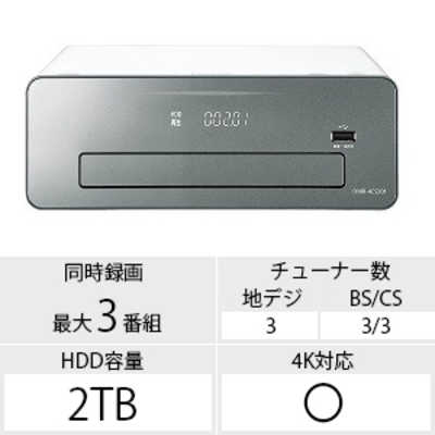 パナソニック Panasonic ブルーレイレコーダー DIGA(ディーガ) 2TB 3