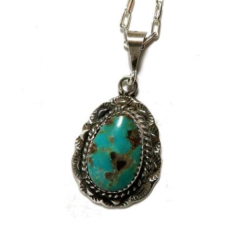 ターコイズ ペンダント インディアンジュエリー ナバホ族、ターコイズ