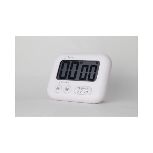 ドリテック 大画面タイマー「シャボン」ホワイト 約幅90×奥行19×高