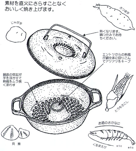 南部鉄器 ＞ 南部鉄鍋 ＞ 南部鉄鍋 みよちゃんちの焼芋鍋