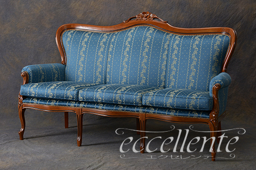 イタリア製ロココ調ソファ ウォールナット仕上げ | イタリア家具