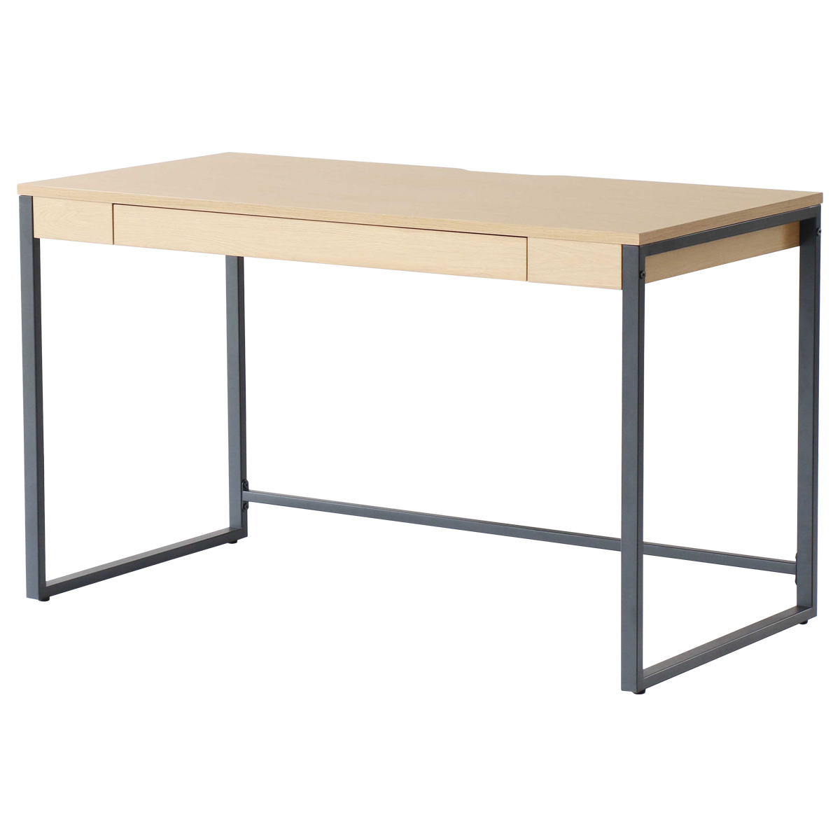 引出し付きシンプルデスク 幅1200 奥行600 高さ725 IB-OFT3758-NABK