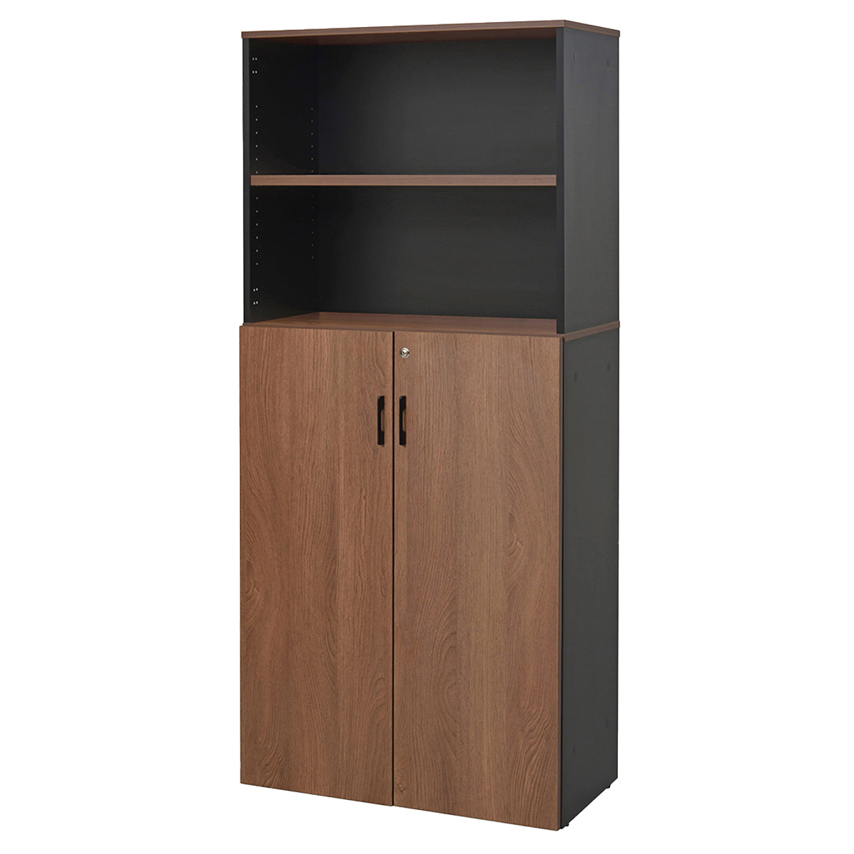 プラン 木製シェルフ ハイタイプ 下部扉付き 幅800 奥行432 高さ1850