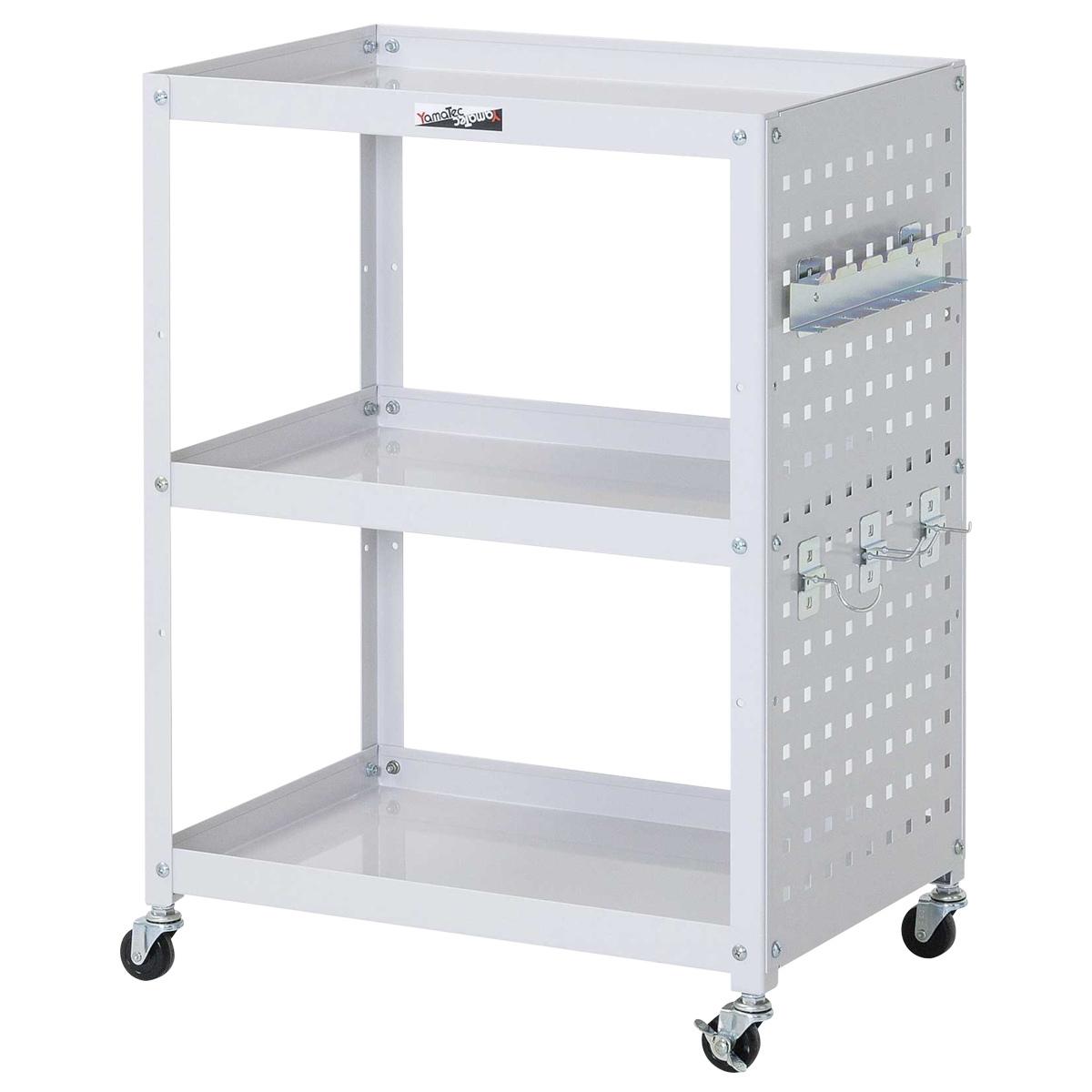 パンチングパネル付き3段コンビニワゴン 幅600 奥行400 高さ810 YI