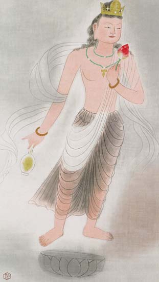 小倉遊亀 絵画 『観自在』 送料無料 【複製】【美術印刷】【巨匠