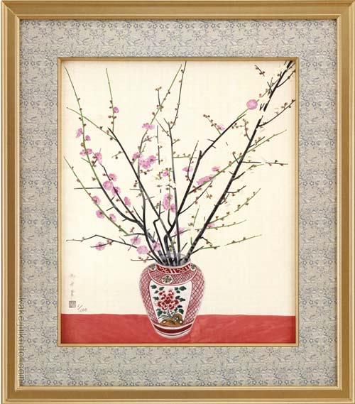 速水御舟 絵画 瓶梅図 送料無料 【複製】【美術印刷】【巨匠】【変型特