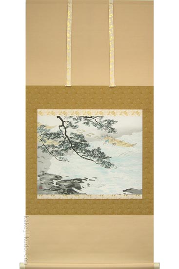 掛け軸 川合玉堂 『潮の香』 送料無料 【掛軸】【一間床】【丈の短い