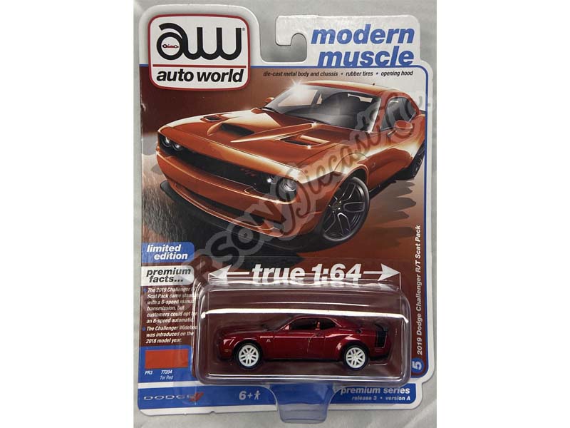 CHASE 2019 Dodge Challenger R/T Scat Pack - Tor Red w/ Black Tail