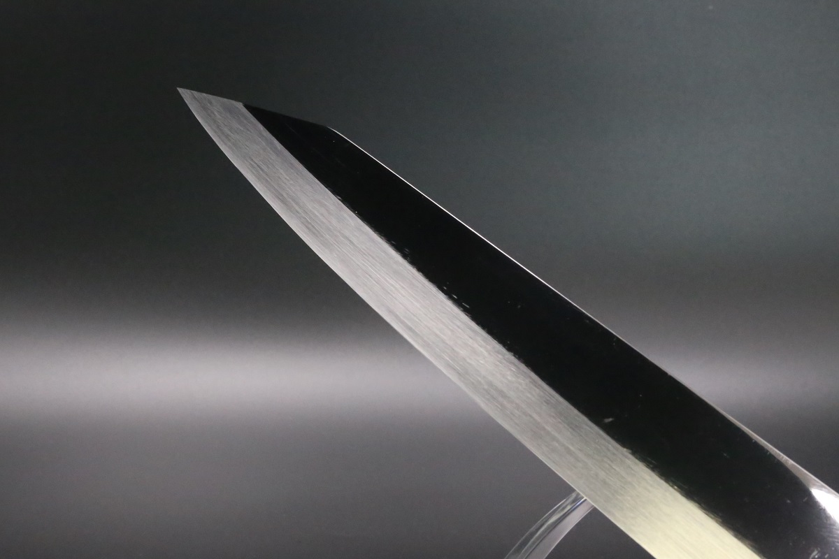 勘所切付 V金10号 300mm 全鋼本焼 両平鏡面 両しのぎ 平鏡面 黒檀柄