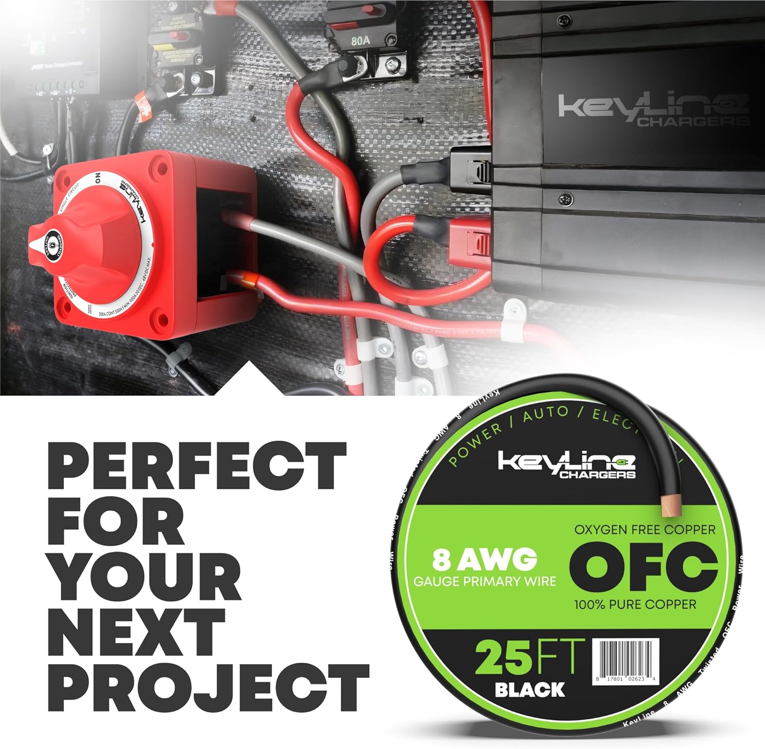 8 Gauge Wire - 25ft Black | 8 Gauge Amp Wire, Battery Cable