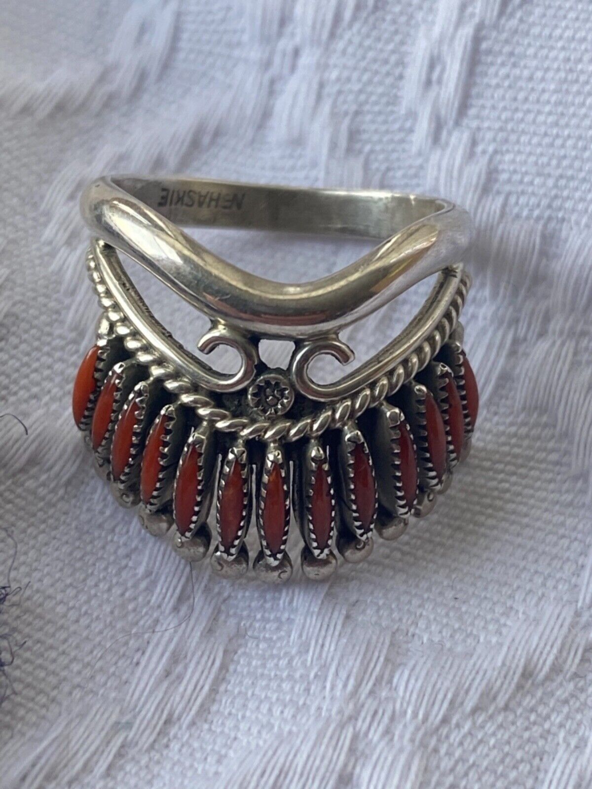 Zuni Norbert and Florenda Haskie Signed Needlepoint Sterling
