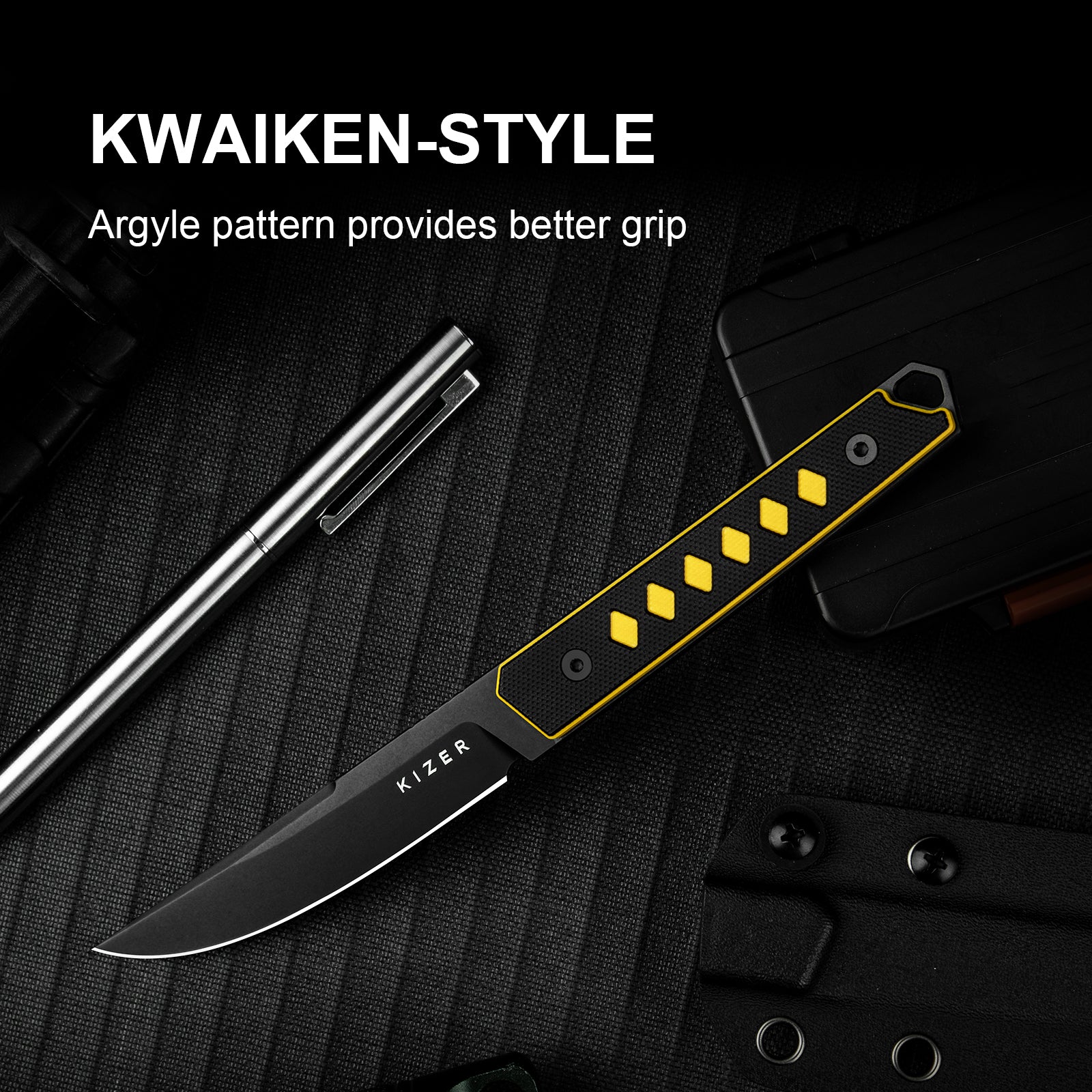Kwaiken | Nitro-V | Black & Yellow G10 | 1066A3