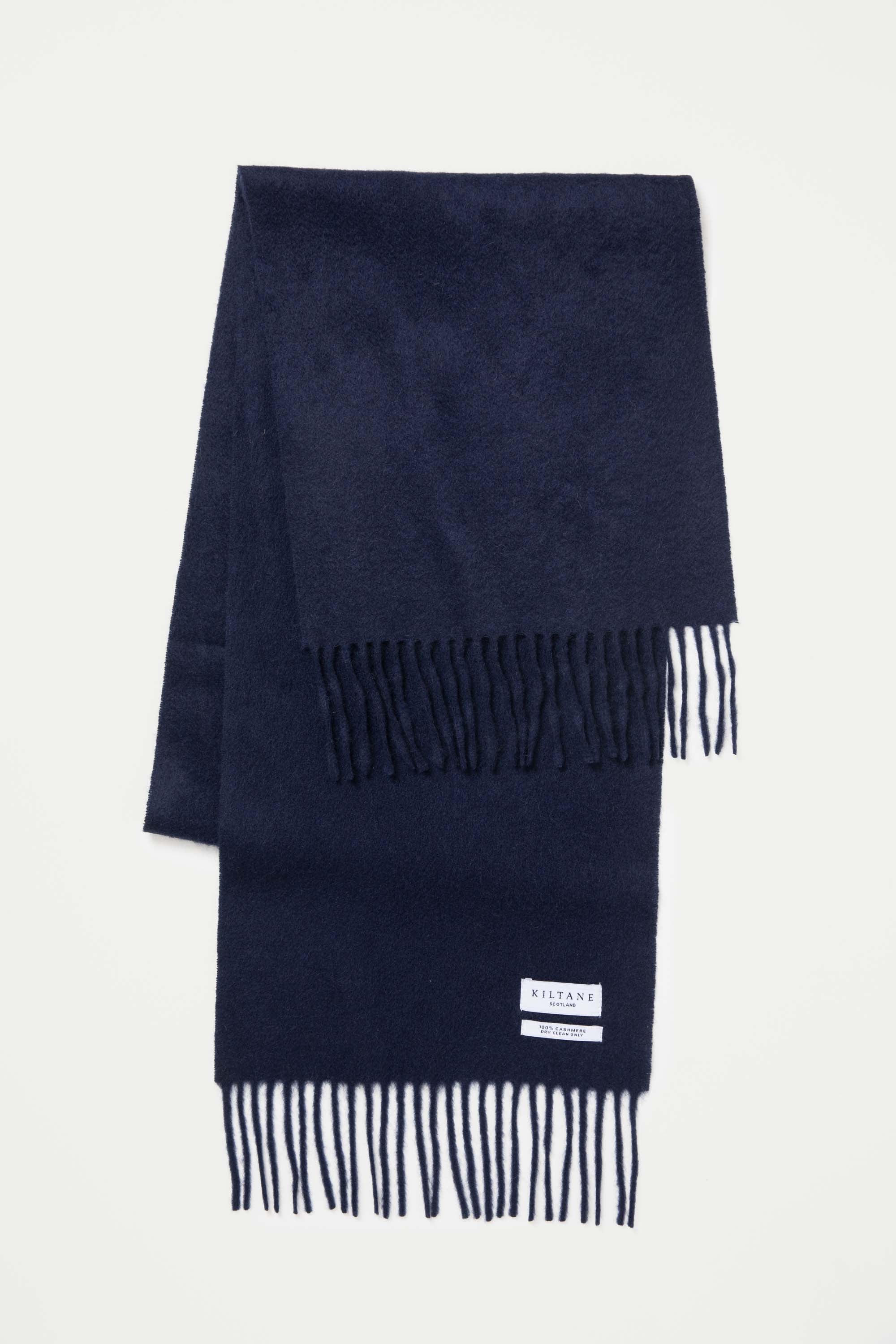 Solid Cashmere Scarf - Dark Navy – Kiltane