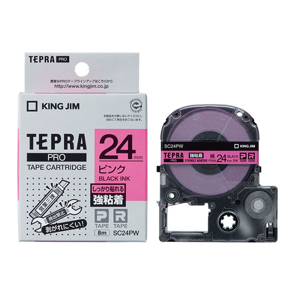 PROテープカートリッジ 強粘着ラベル SC24PW | PROテープカートリッジ