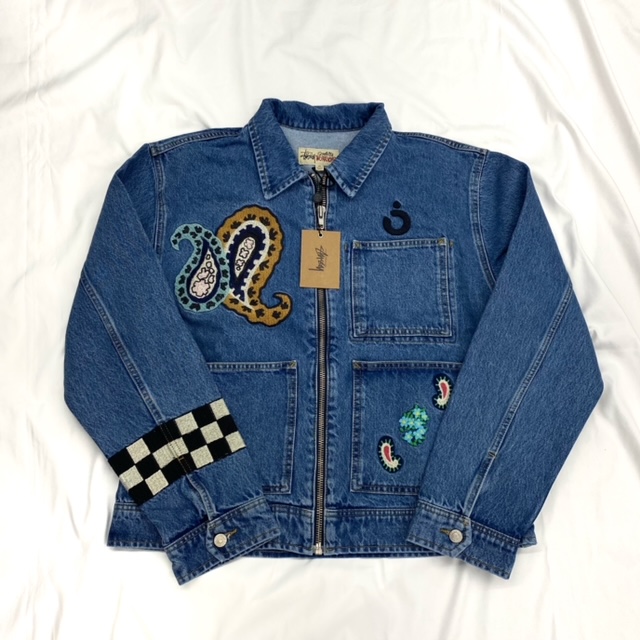 STUSSY×NOMA t.d. 】DENIM ZIP WORK JACKET BIG OL JEAN STONE WASH