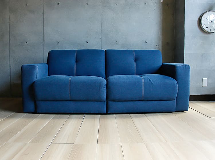 デニムソファ、ブルーソファ、2人用ソファ、3人用ソファ、オシャレ