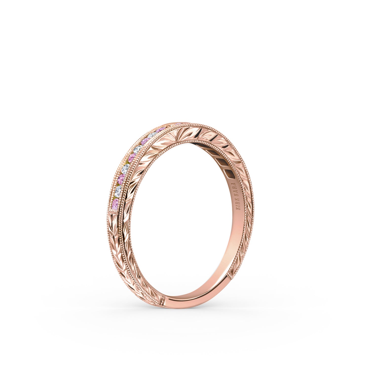 Channel Set Pink Sapphire Diamond Wedding Band – Kirk Kara