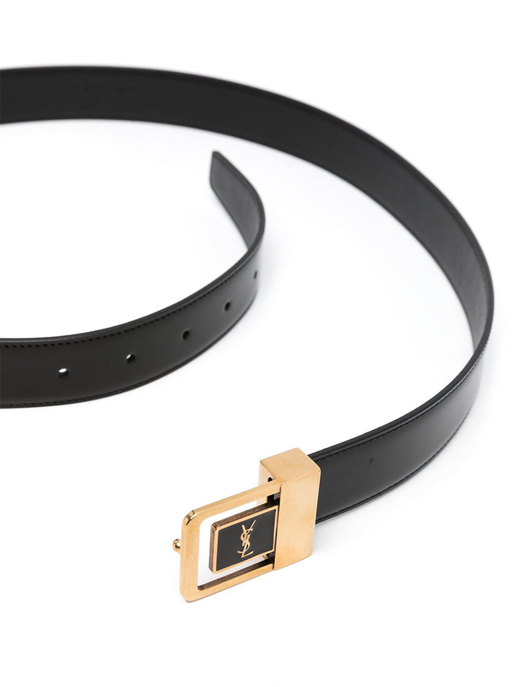 Saint Laurent | Cassandre Buckle Leather Belt – Kirna Zabête