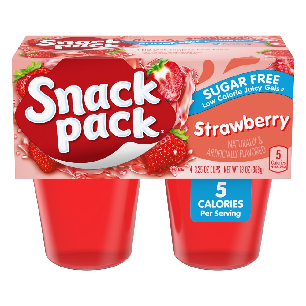 Snack Pack Zero Sugar Strawberry Flavored Juicy Gels, 13 OZ