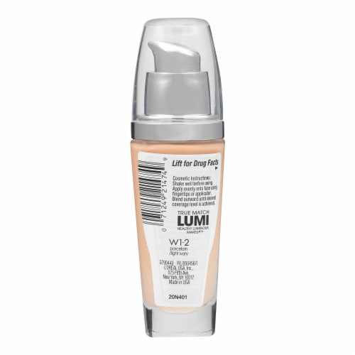 L'Oreal Paris True Match Lumi Foundation W1-2 Porcelain/Light