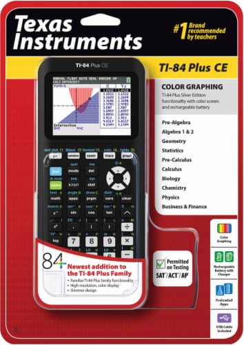 Texas Instruments TI-84 Plus CE Graphing Calculator - Black, 1 ct