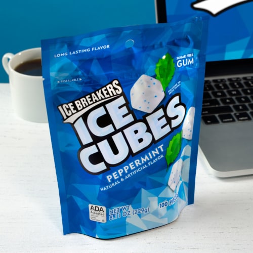 ICE BREAKERS Ice Cubes Peppermint Flavored Sugar Free Chewing Gum
