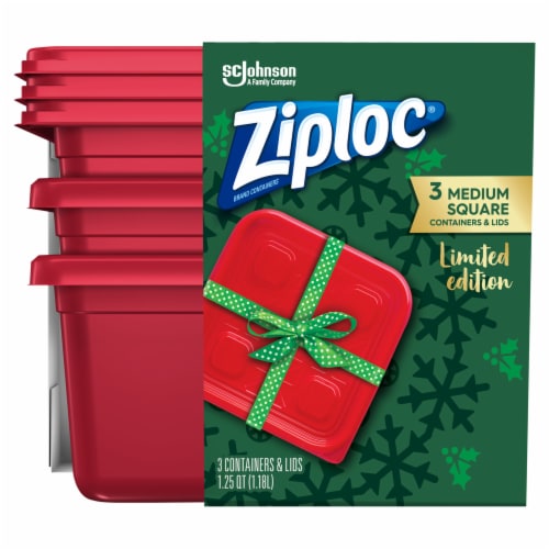 Ziploc® Limited Edition Medium Square Containers & Lids - Red