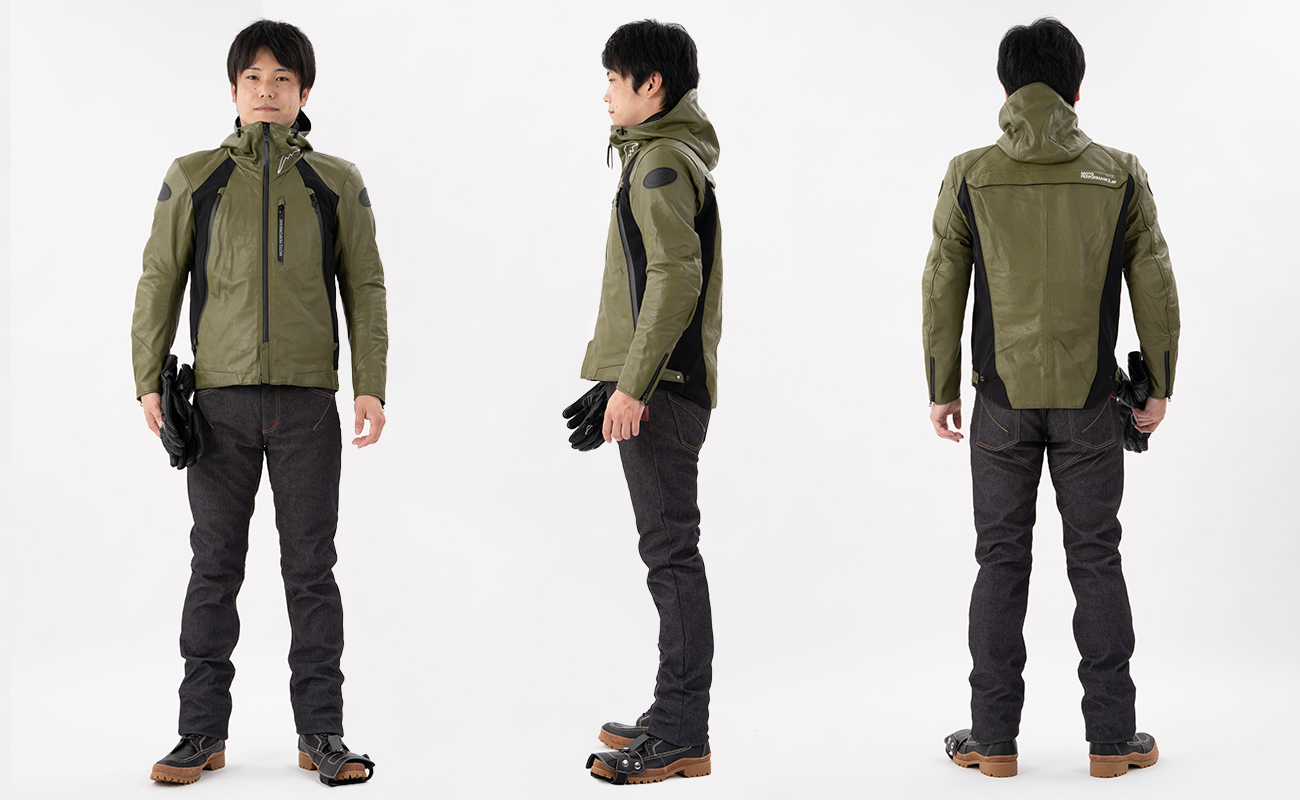 K-0717 legulator jacket(hoodied motorcycle leather jacket