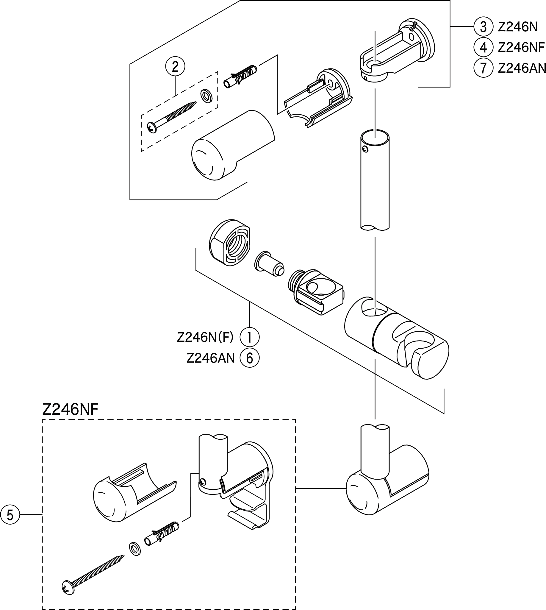 スライドバー（1m）メッキ：Z246AN｜パーツ：スライドバー｜商品