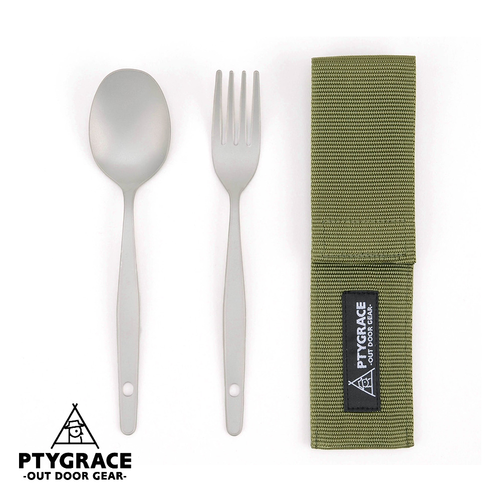 PTYGRACE チタンスプーン＆フォークセット PY-6305 キャンプ