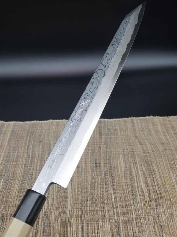 郷右馬允義弘～ 青一墨流し 柳切付270mm