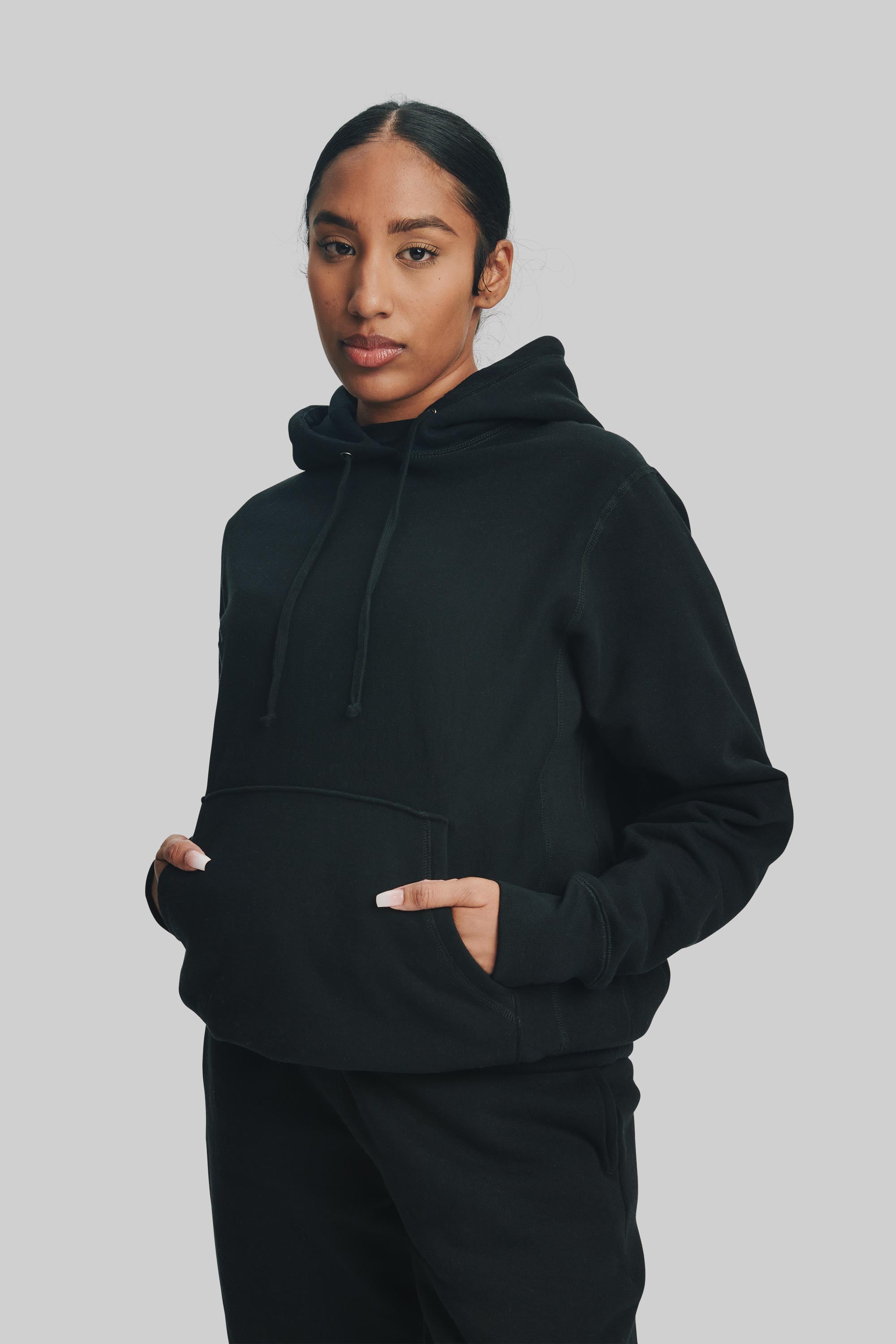 Hooded Sweatshirt - Black 400 GSM Fleece – House Of Blanks