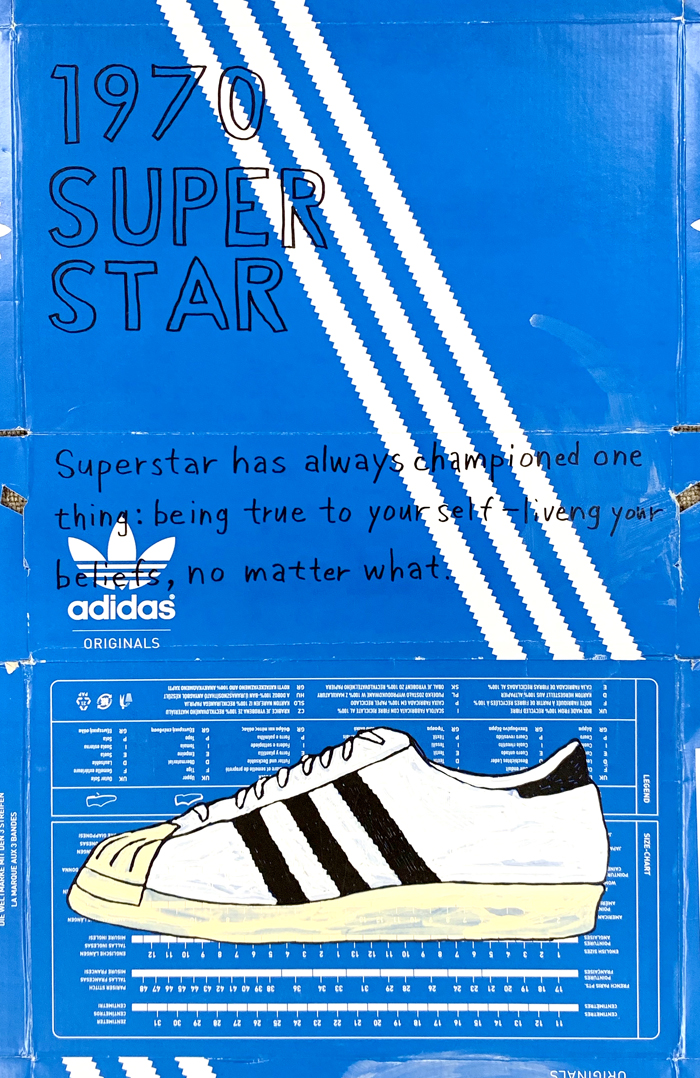 アディダス70年の歴史をイラストで振り返る。ナイジェルグラフの展覧会