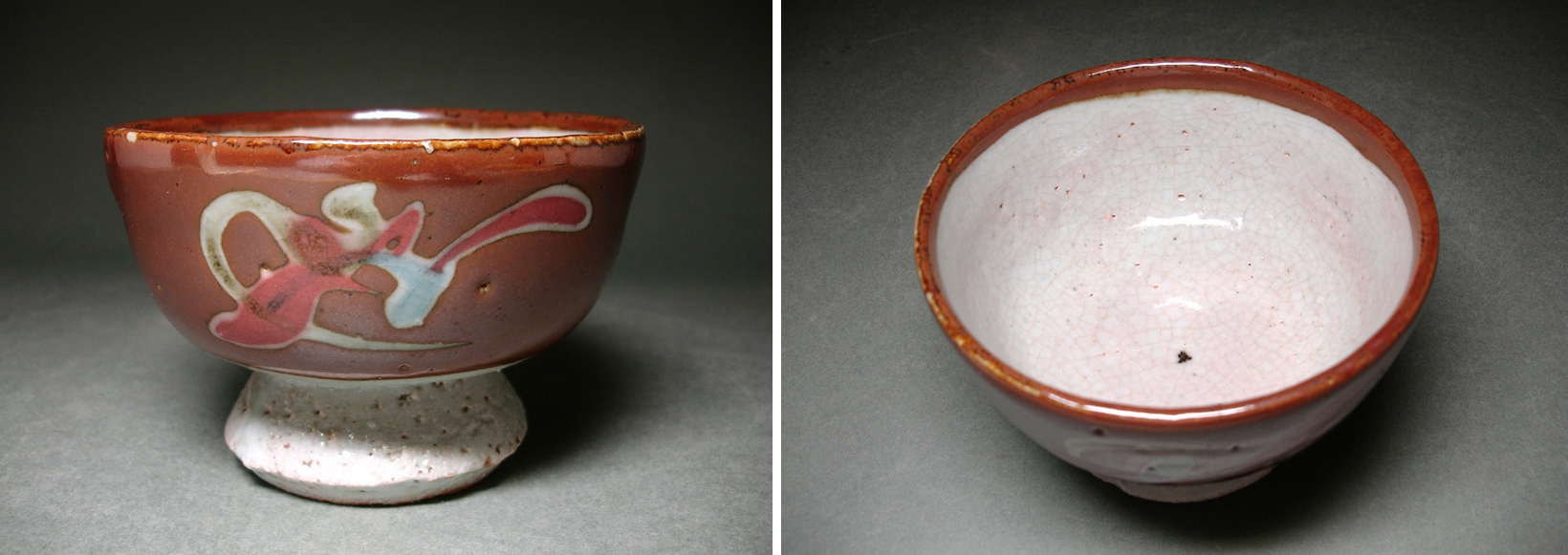 河井寛次郎】花碗 鉄薬辰砂 三色花文茶碗 | 骨董・美術品の高価買取