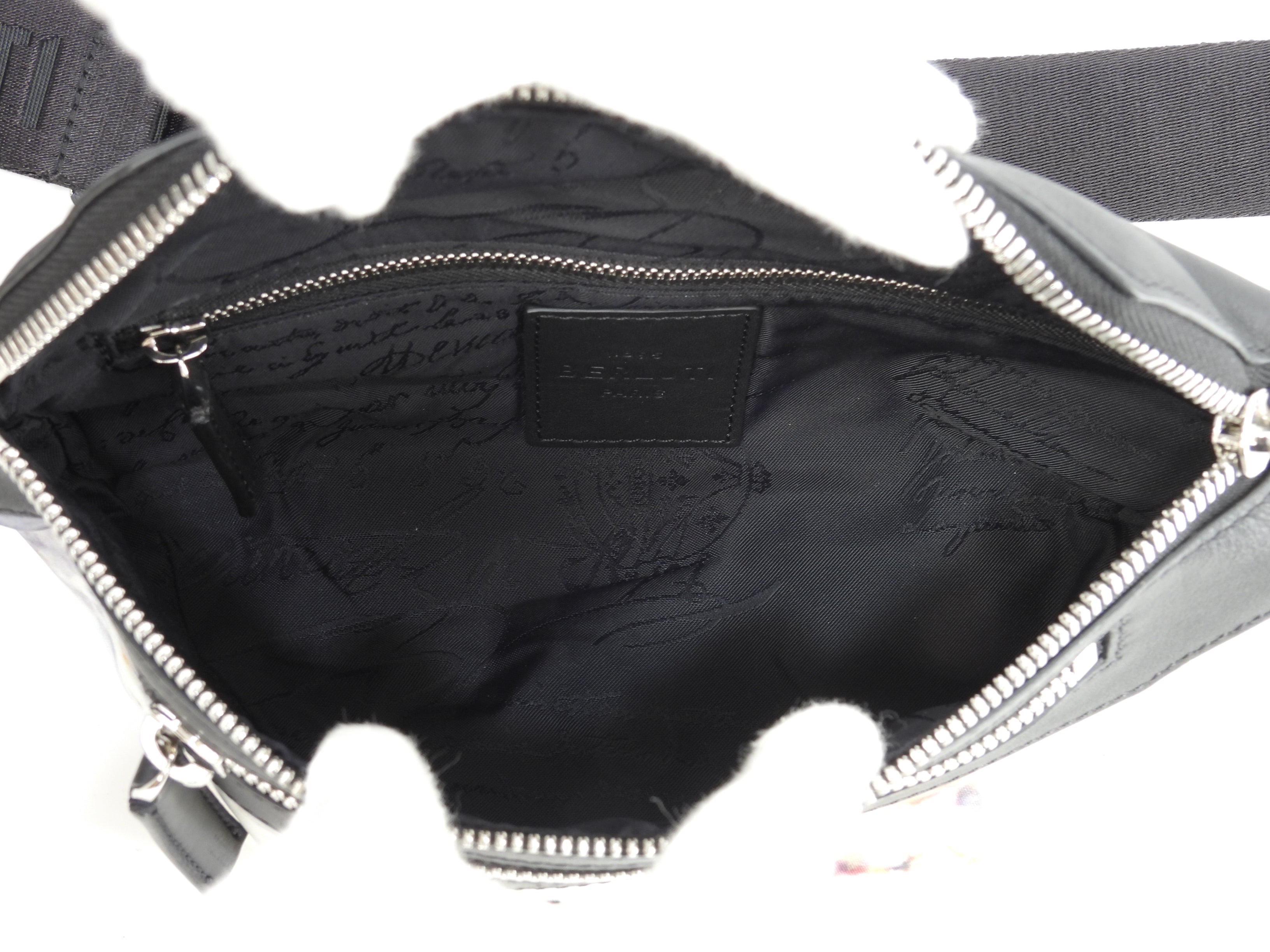 ベルルッティ ボディバッグ ナイロン/ レザー白黒 メンズ 斜掛