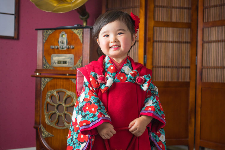 3歳 黒椿（くろつばき） | つくば市のレトロ七五三撮影ハイカラ