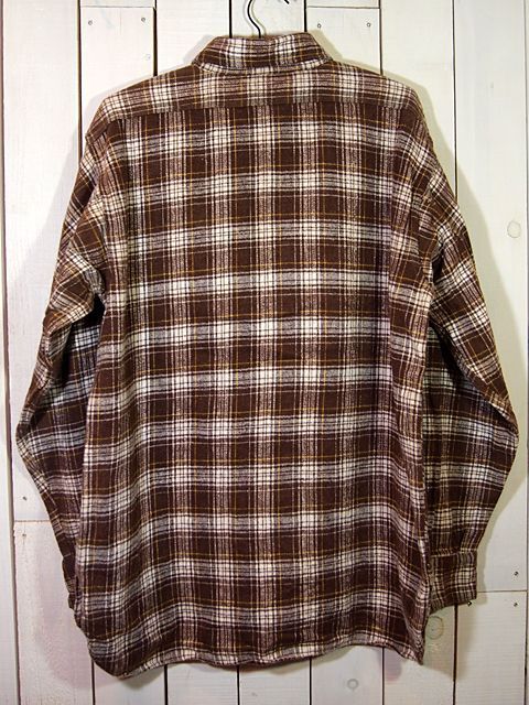 1950s【SunValley】マチ付きヘビーネルシャツ - 古着屋HamburgCafe